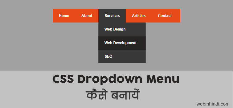 CSS से Simple Dropdown Navigation Menu कैसे बनायें