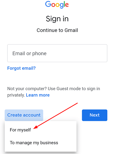 email id kaise banaye step 2