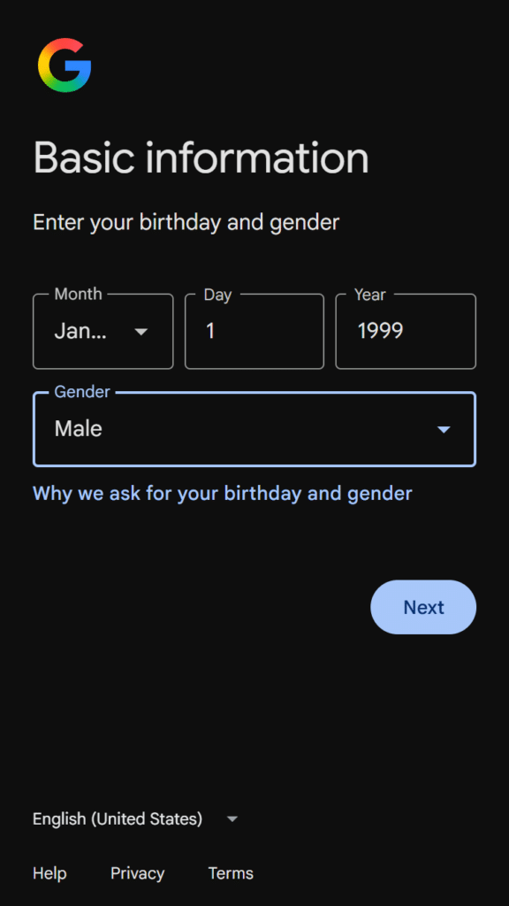 email id kaise bnaye step 3