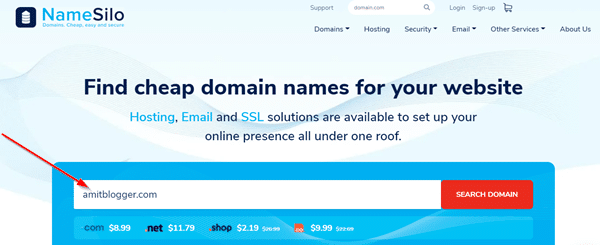 namesilo domain buy