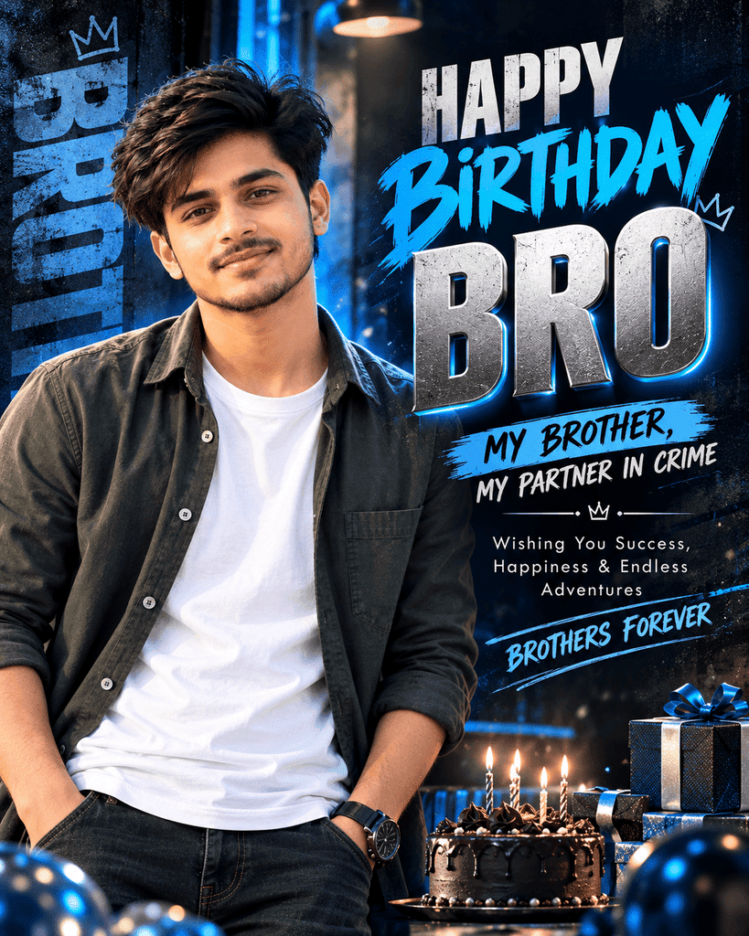 Brother Birthday Poster – Photo Upload AI Prompt Brother Birthday Poster – Photo Upload AI Prompt