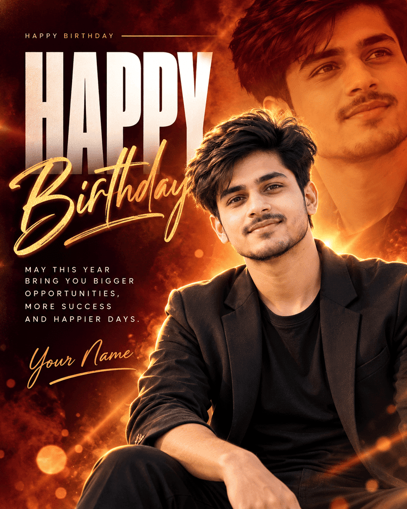 Cinematic Birthday Portrait in Gold and Maroon 1 Cinematic Birthday Portrait in Gold and Maroon 1
