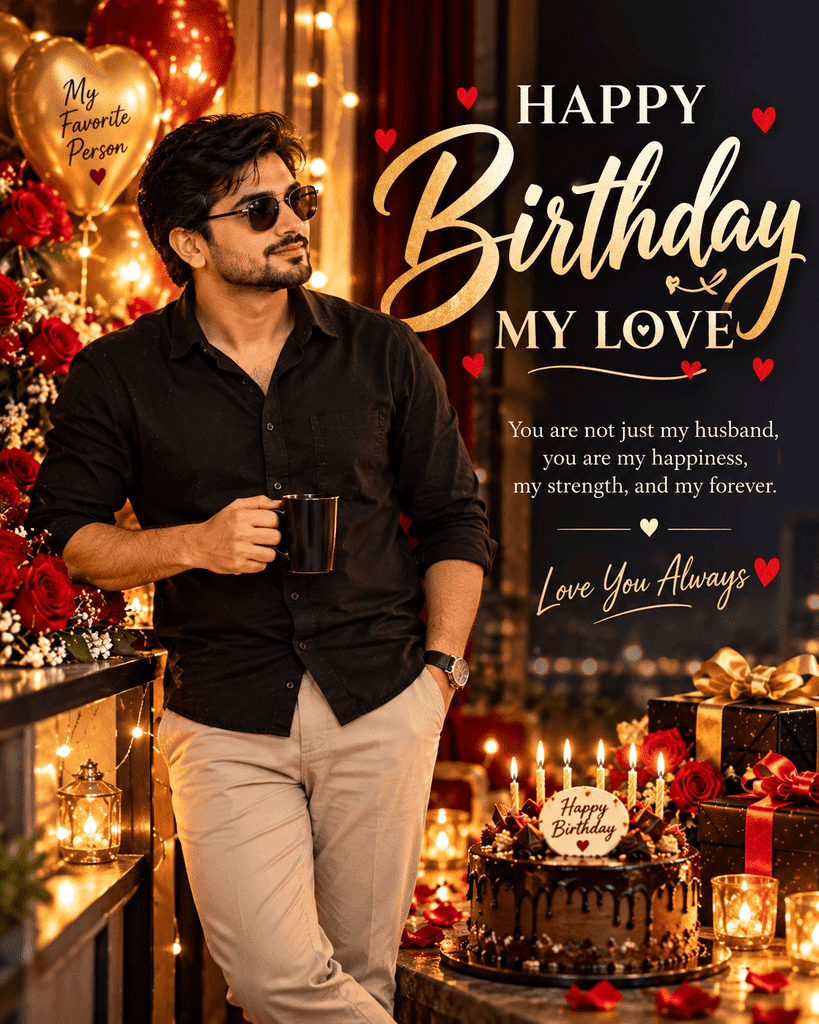 Husband Birthday Poster – Photo Upload Prompt Husband Birthday Poster – Photo Prompt