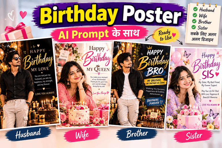 birthday poster ke liye prompt